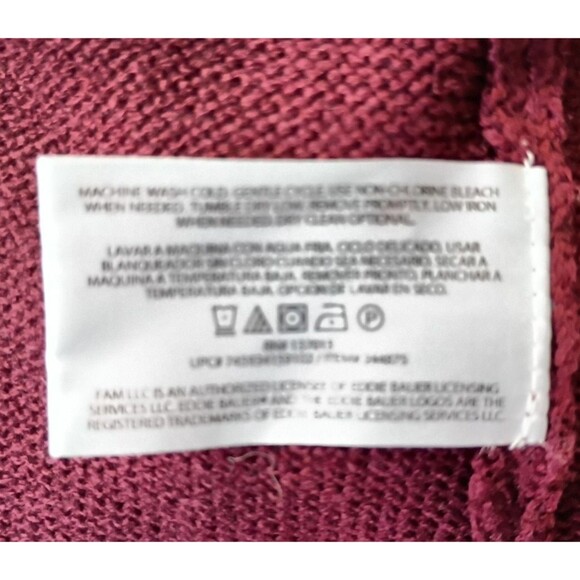Eddie Bauer Sweater Size M Burgundy Maroon Pullover Crewneck Preppy Academia - Picture 9 of 15
